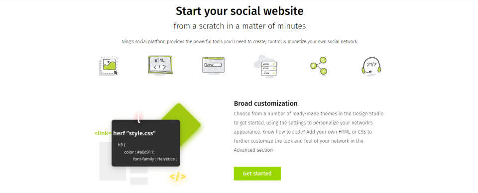 screenshot of Ning for Businesses